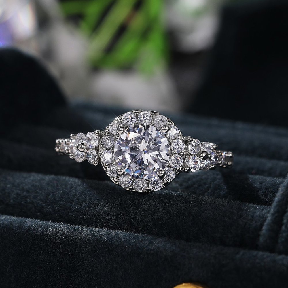 Classic Engagement Anillos Pure CZ Wedding Beautiful Ring for Women, L101 - Picture 4 of 7